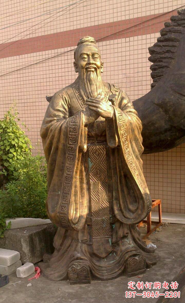 沈阳校园孔子像人物铜雕