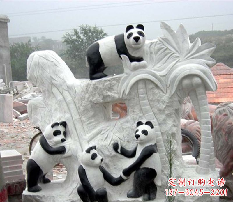 沈阳熊猫动物景观石雕