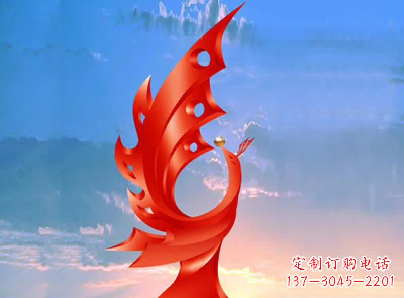 沈阳学校不锈钢奋进凤凰标志雕塑
