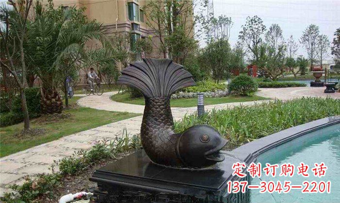 沈阳鱼式喷泉小区景观铜雕