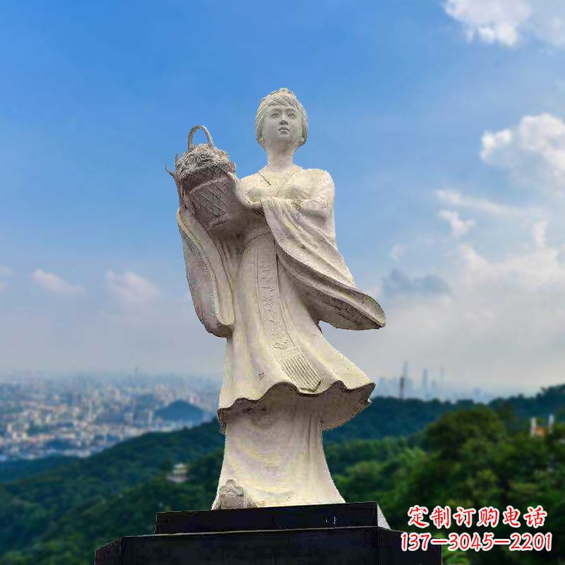 沈阳虞姬景观石雕像-景区园林古代美女雕塑