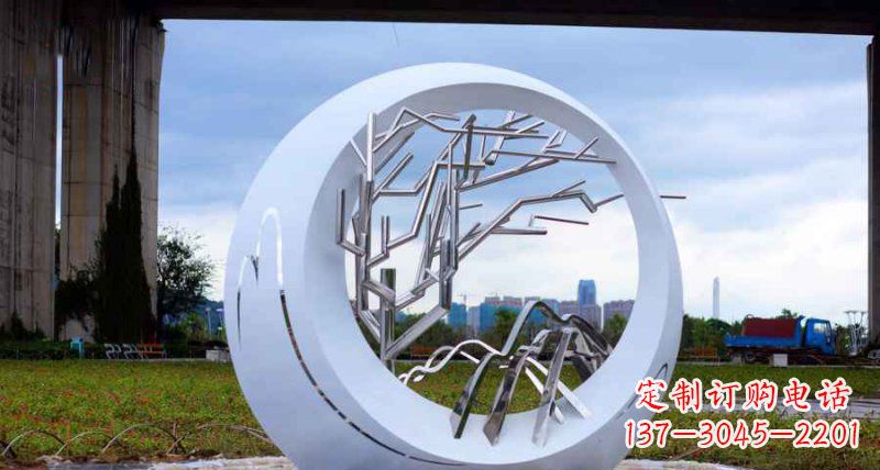 沈阳园林不锈钢抽象树枝雕塑
