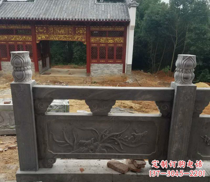 沈阳园林仿古兰花石浮雕栏板景观石雕