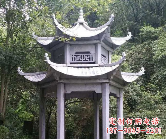 沈阳园林仿古石凉亭景观石雕 (3)