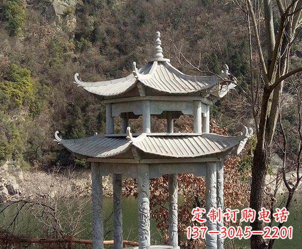 沈阳园林仿古双层石雕凉亭