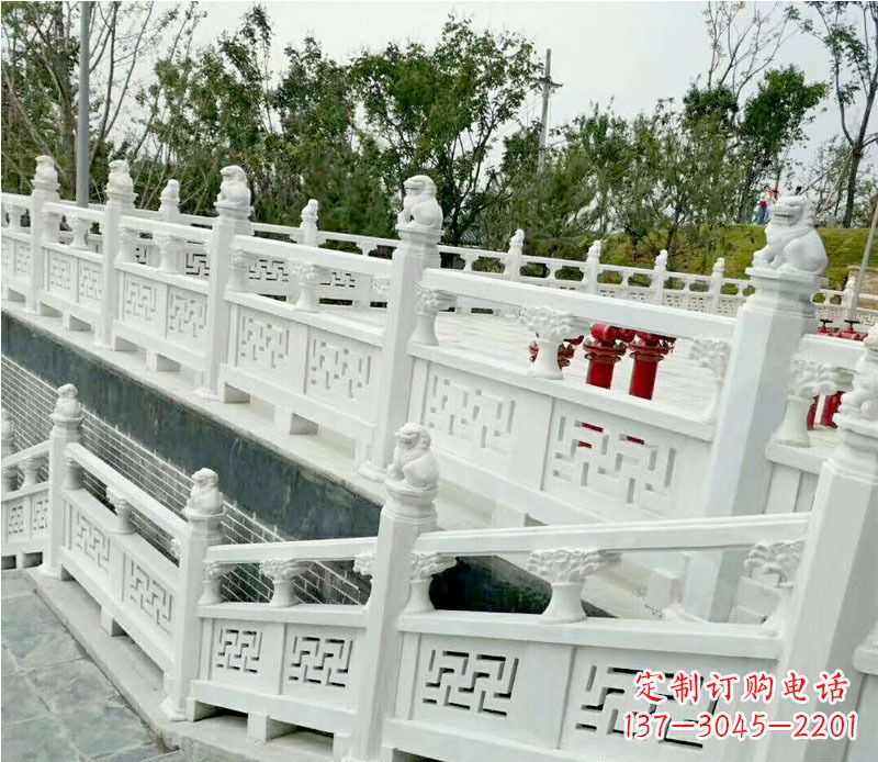 沈阳园林汉白玉栏板景观石雕 (2)