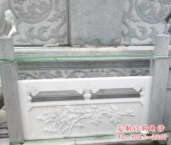 沈阳园林汉白玉石浮雕栏板 (3)