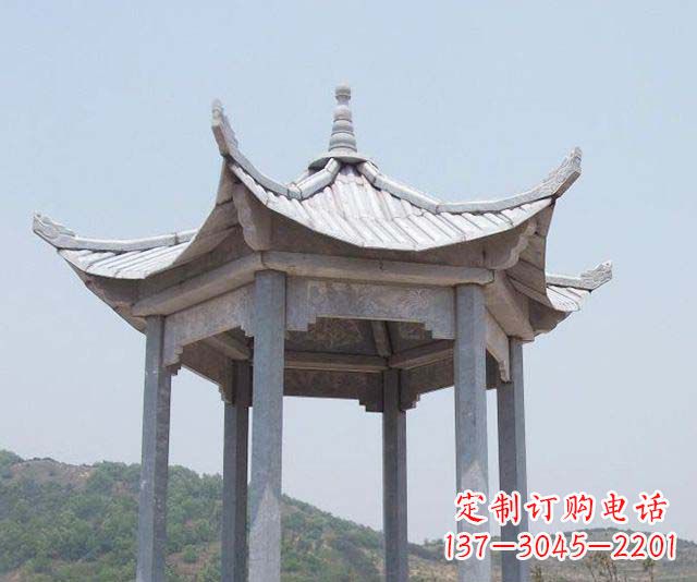 沈阳园林景观单层石雕凉亭 (2)