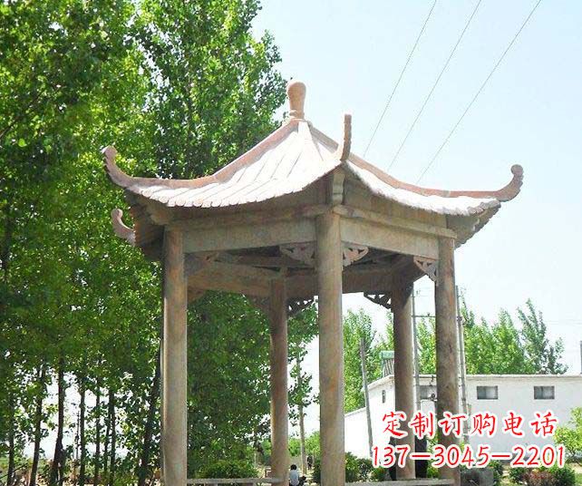 沈阳园林景观单层石雕凉亭