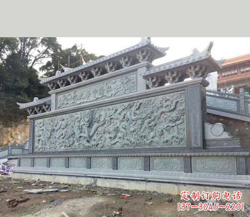 沈阳园林九龙壁景观石雕 (2)