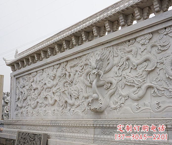 沈阳园林九龙壁石雕影壁 (5)