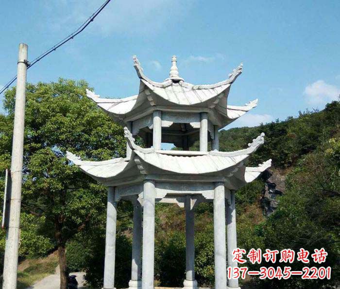 沈阳园林双层凉亭石雕