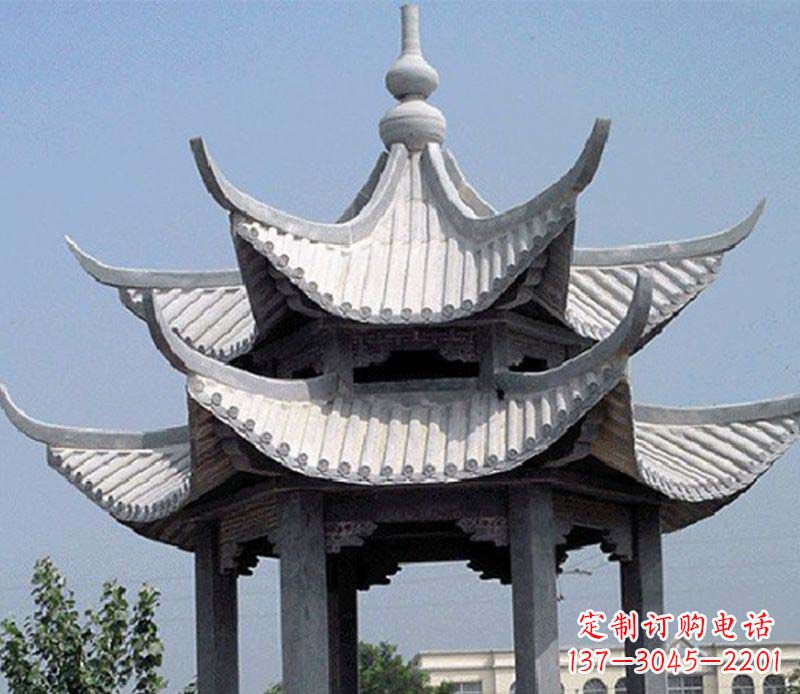沈阳园林双层石凉亭景观石雕