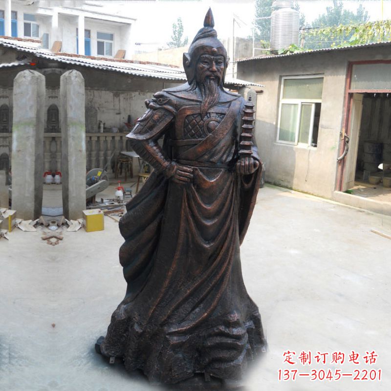 沈阳战神托塔天王李靖铸铜雕塑