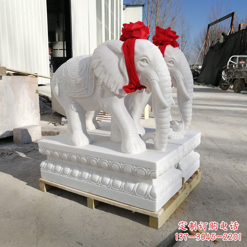 沈阳招财大象石雕摆门口