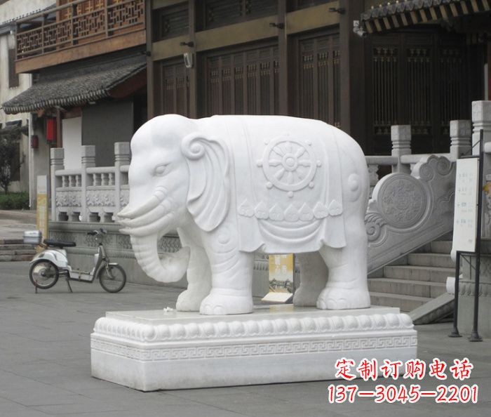 沈阳招财动物汉白玉大象石雕