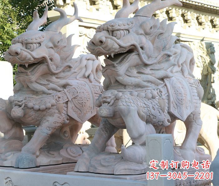 沈阳招财瑞兽麒麟石雕 (2)