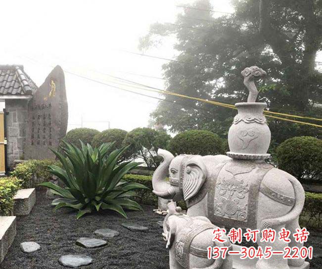沈阳招财驮宝大象石雕
