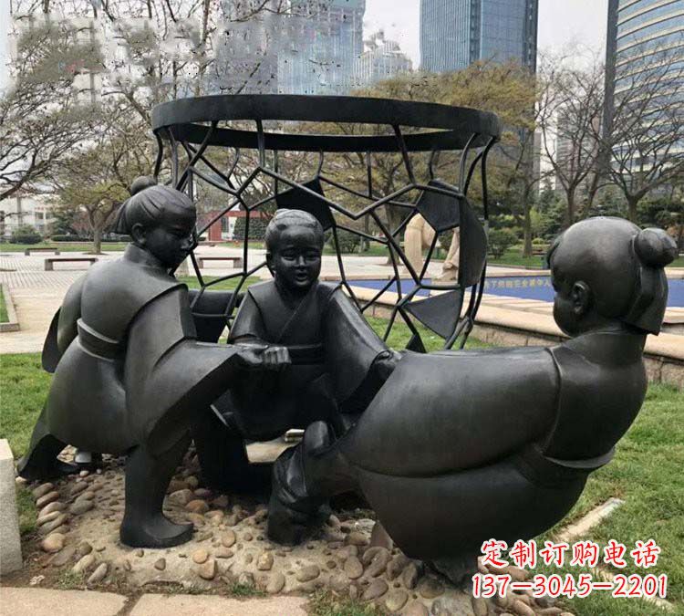 沈阳铸铜公园司马光砸缸儿童雕塑