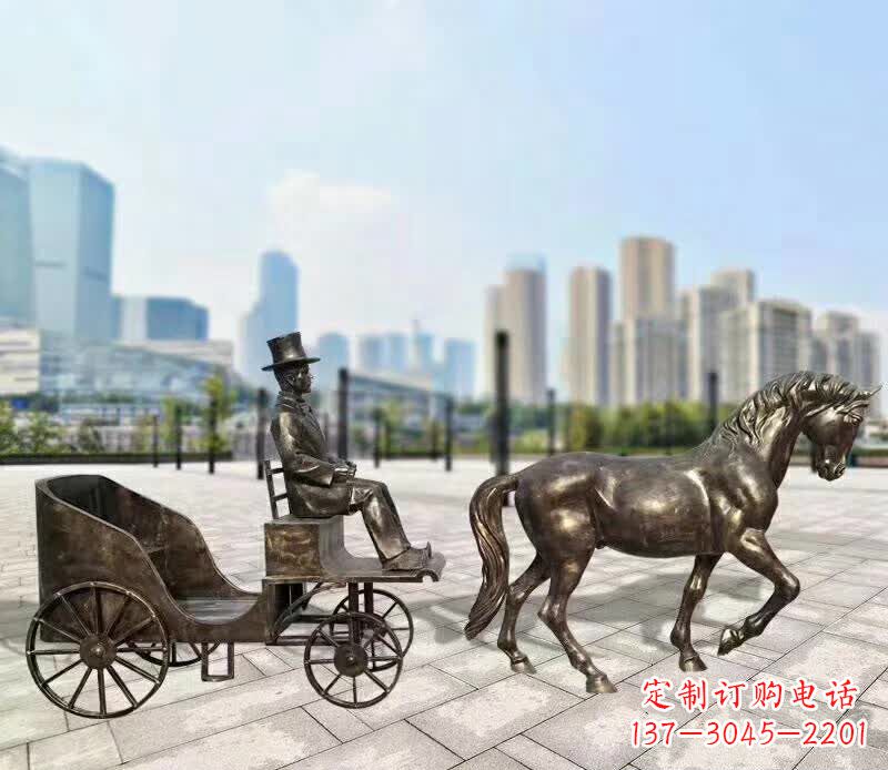 沈阳铸铜广场马车雕塑