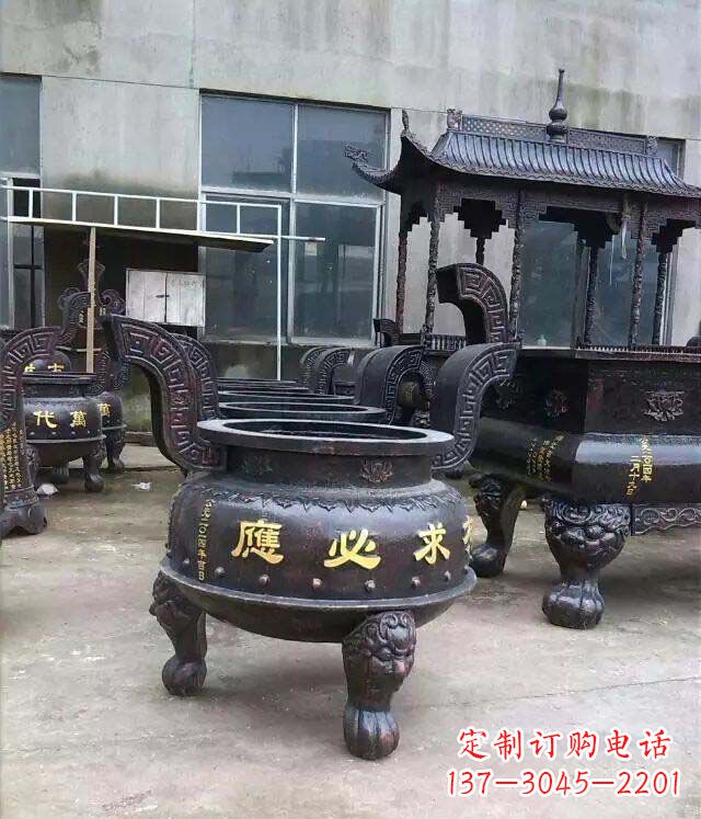 沈阳铸铜寺庙香炉铜雕