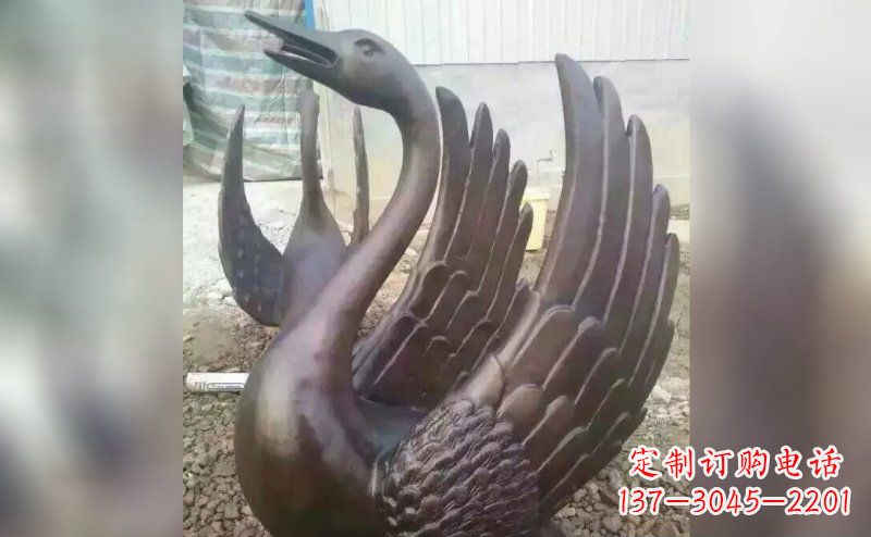 沈阳铸铜天鹅铜雕