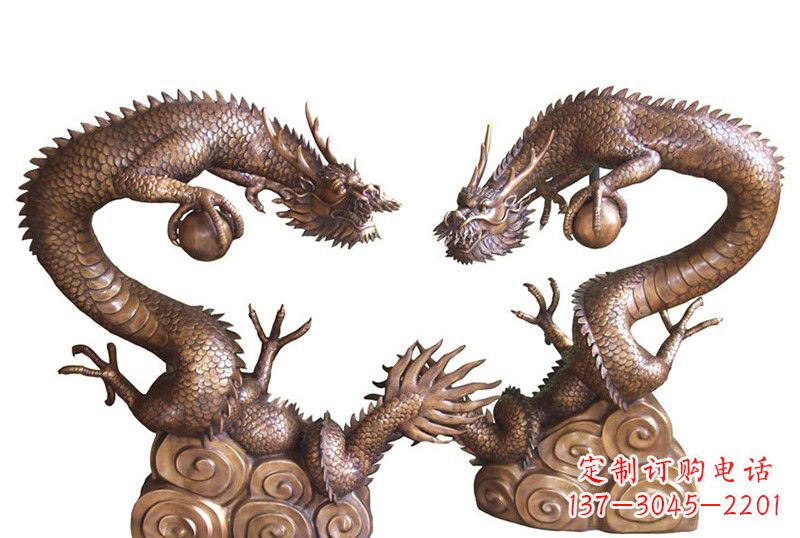 沈阳紫铜铸双龙戏珠