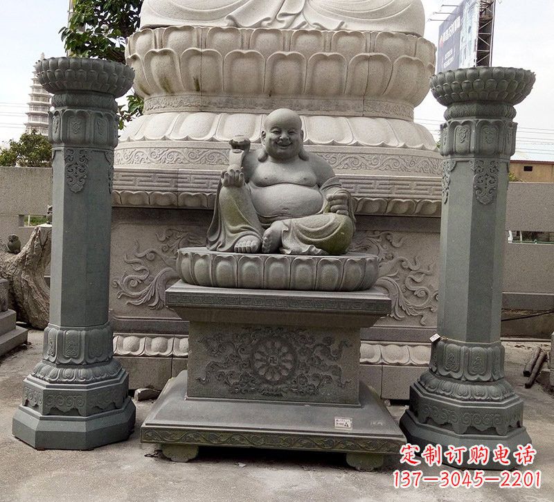 沈阳宗教庙宇如意弥勒佛石雕