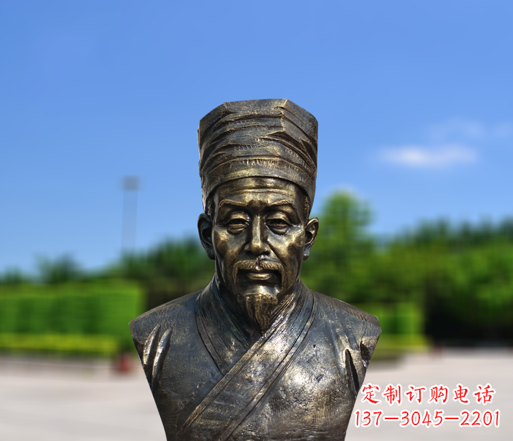 沈阳名医李时珍半身像铜雕